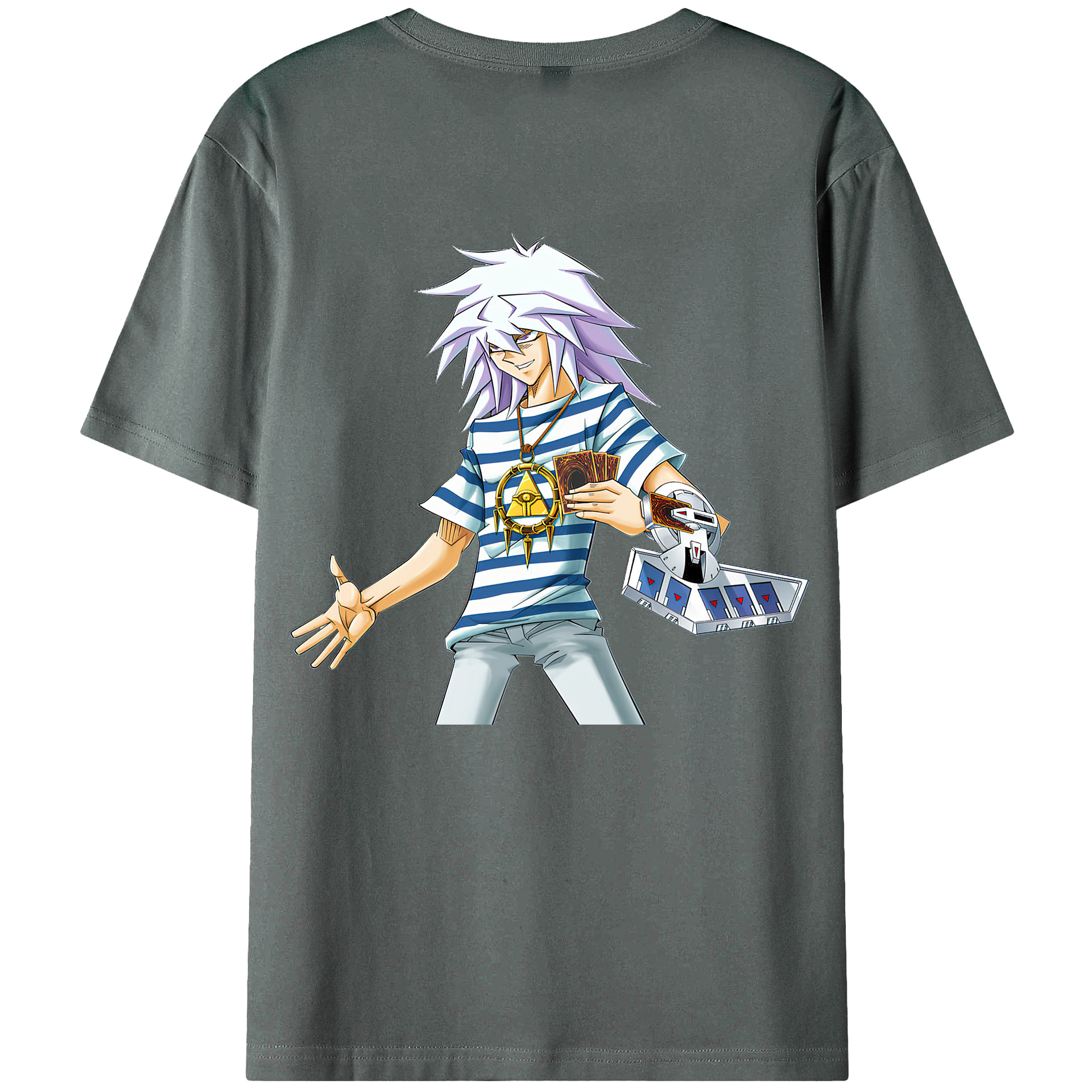 （画像用） 遊☆戯☆王 Yu-Gi-Oh! 綿100％ メンズ半袖Tシャツ（バックプリント） 通気性